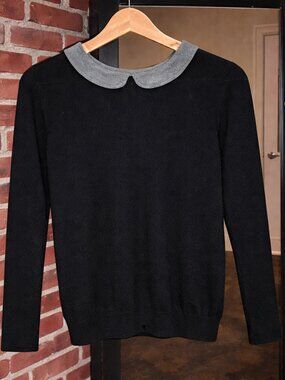 Maje Paris sweater with Peter Pan collar ● Soft cashmere-wool-cotton ● Small